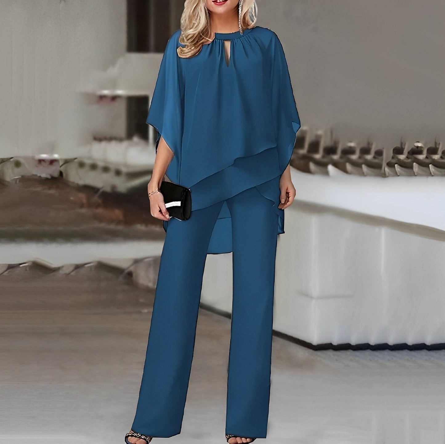 Giovanna | Layered Top and Wide-Leg Trousers Set