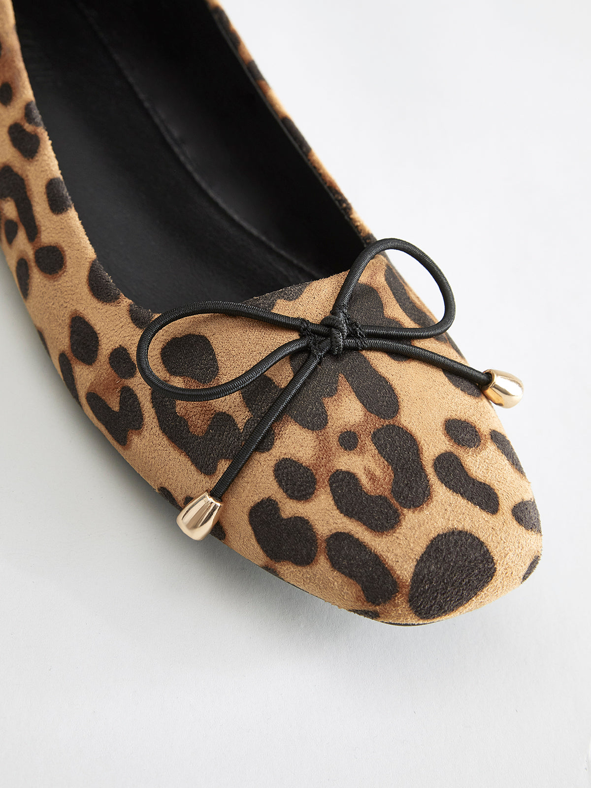 Ballet Flats | Women's Leopard Print Bow-Detail