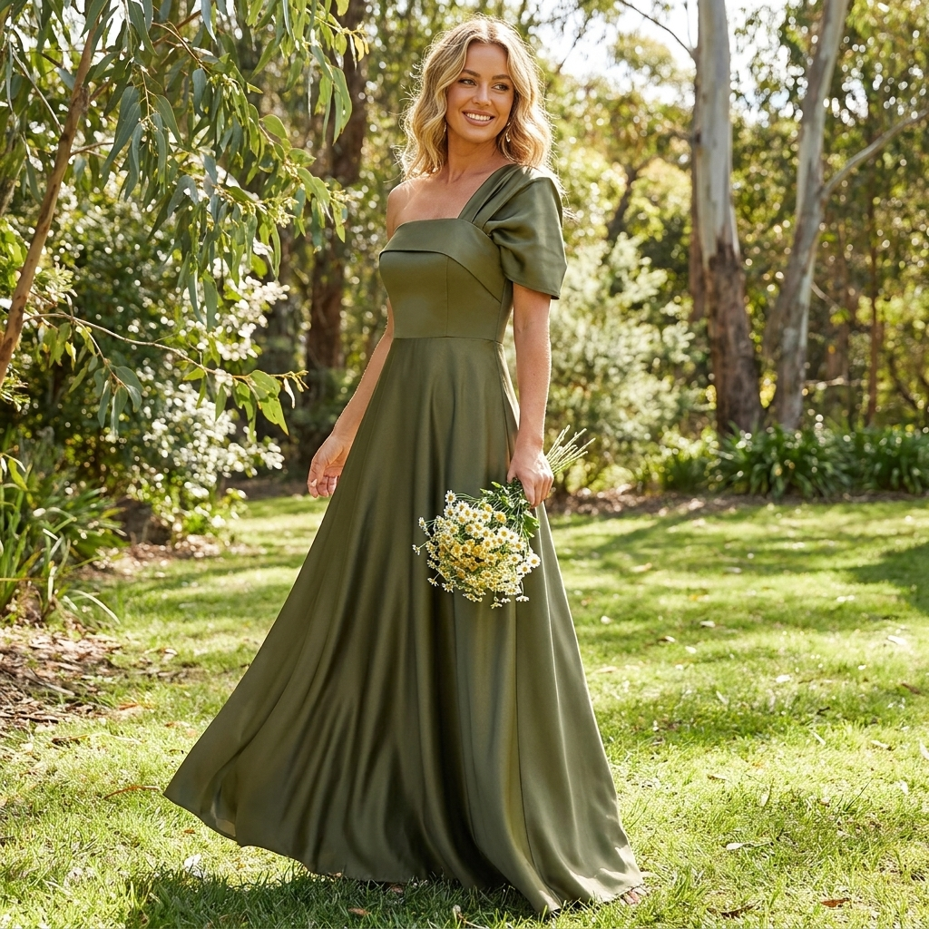 Wedding Guest Dress | Women's One-Shoulder Ruffle