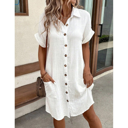 Mini Dress | Women's Cotton Linen Casual