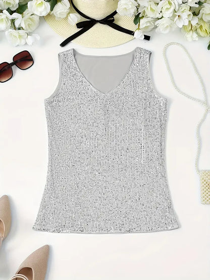 Sleeveless Top | Women's Embellished Elegant