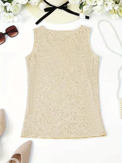 Sleeveless Top | Women's Embellished Elegant
