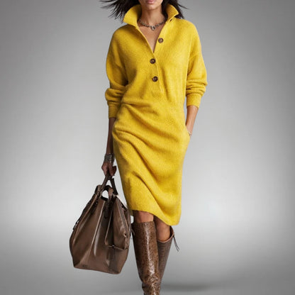 Mira | Knit Polo Midi Dress