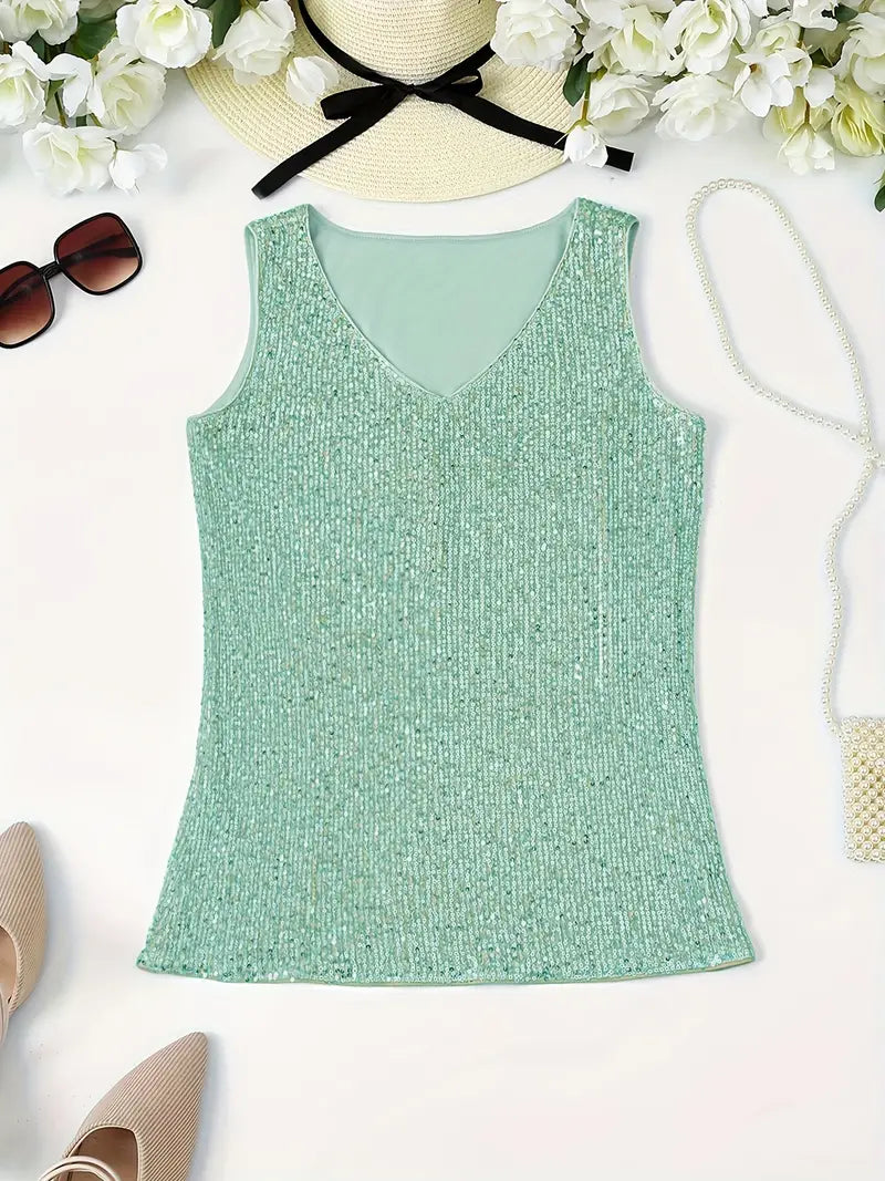 Sleeveless Top | Women's Embellished Elegant