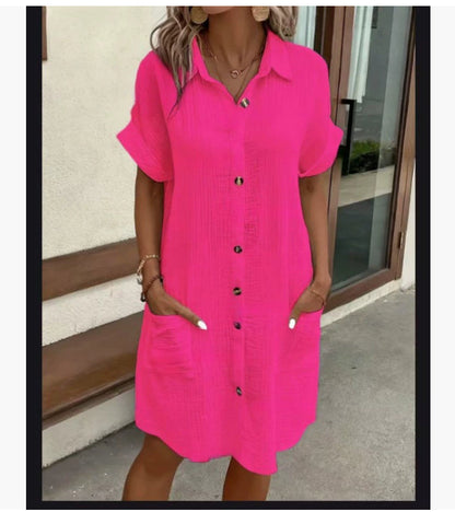 Mini Dress | Women's Cotton Linen Casual