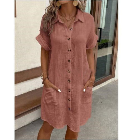 Mini Dress | Women's Cotton Linen Casual