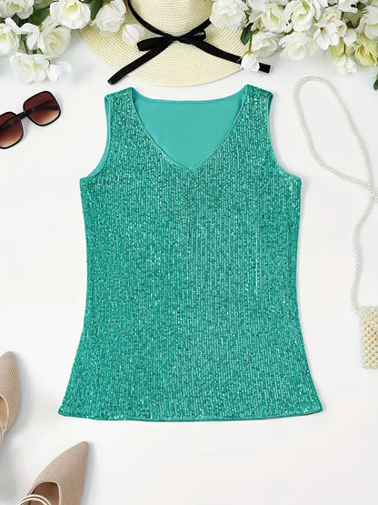 Sleeveless Top | Women's Embellished Elegant