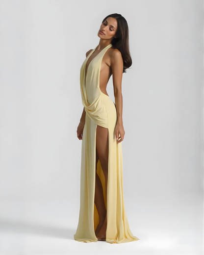 Mila | Halter-Neck Backless Maxi Dress