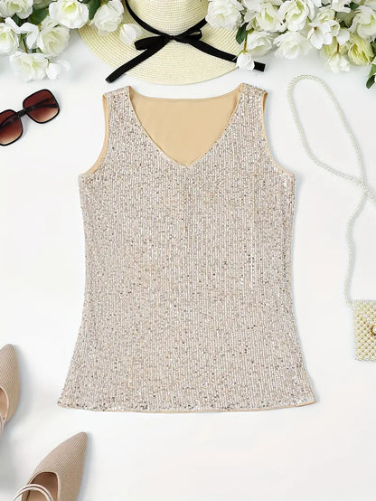 Sleeveless Top | Women's Embellished Elegant