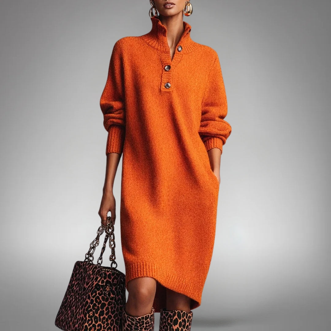 Mira | Knit Polo Midi Dress