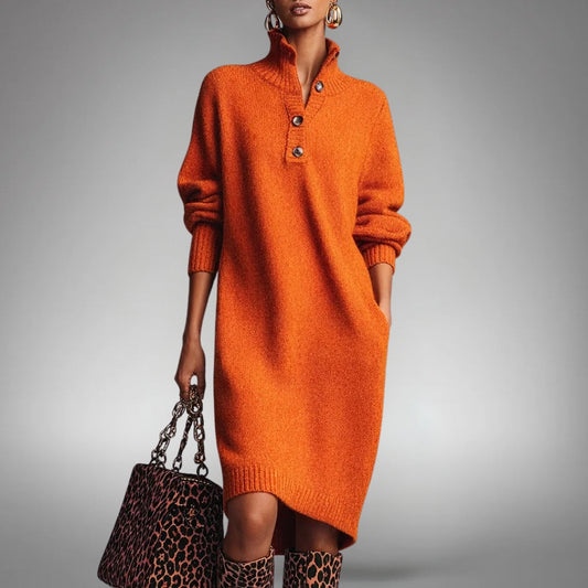 Mira | Knit Polo Midi Dress