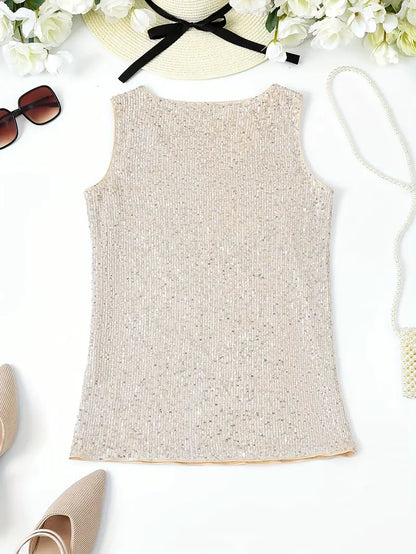 Sleeveless Top | Women's Embellished Elegant