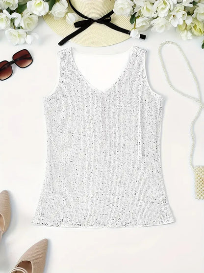 Sleeveless Top | Women's Embellished Elegant
