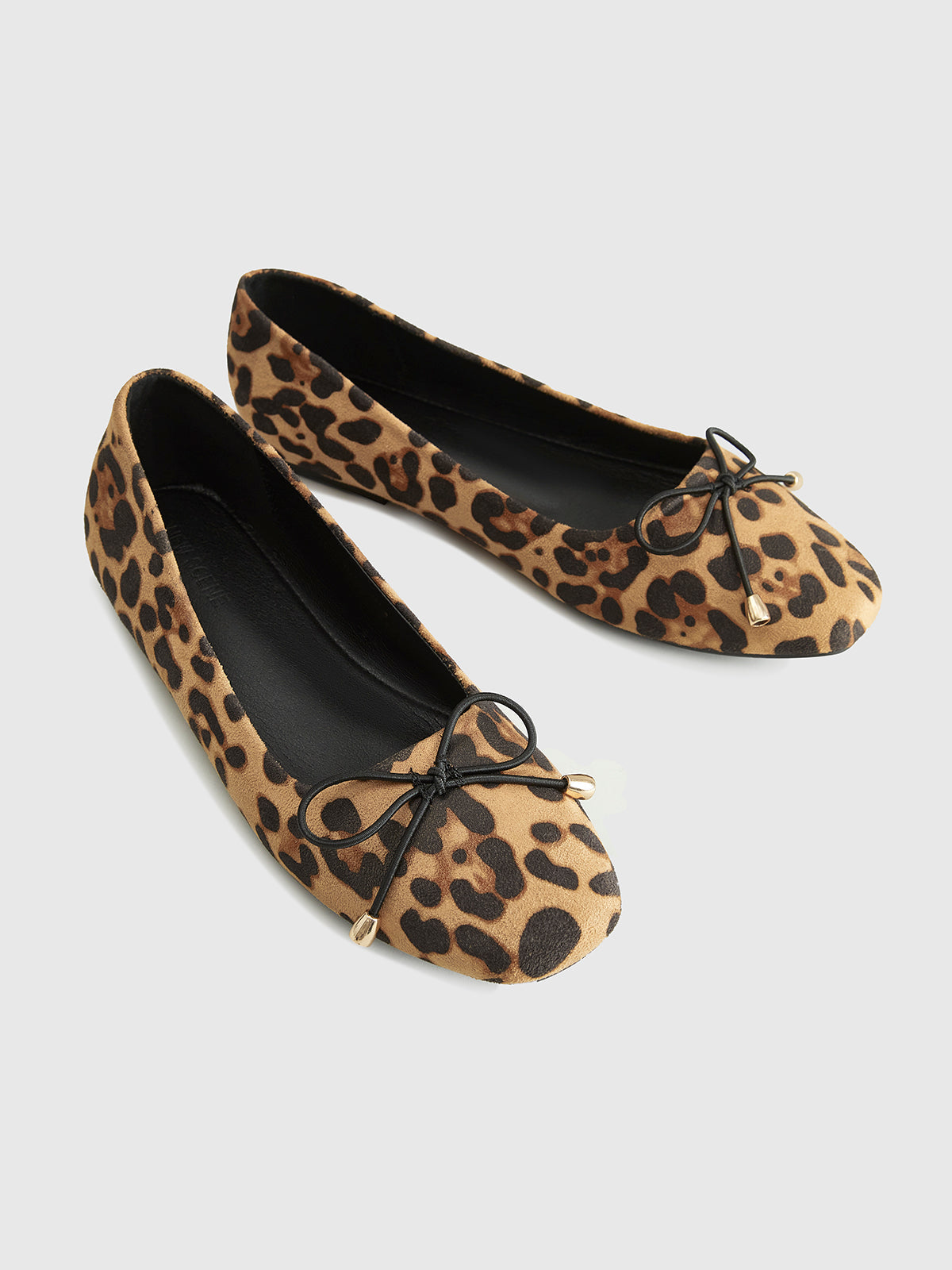 Ballet Flats | Women's Leopard Print Bow-Detail