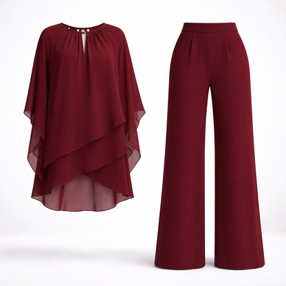 Giovanna | Layered Top and Wide-Leg Trousers Set
