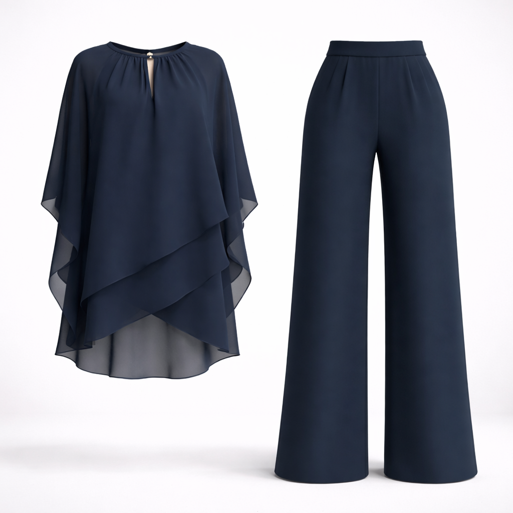 Giovanna | Layered Top and Wide-Leg Trousers Set