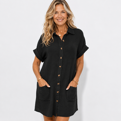 Mini Dress | Women's Cotton Linen Casual