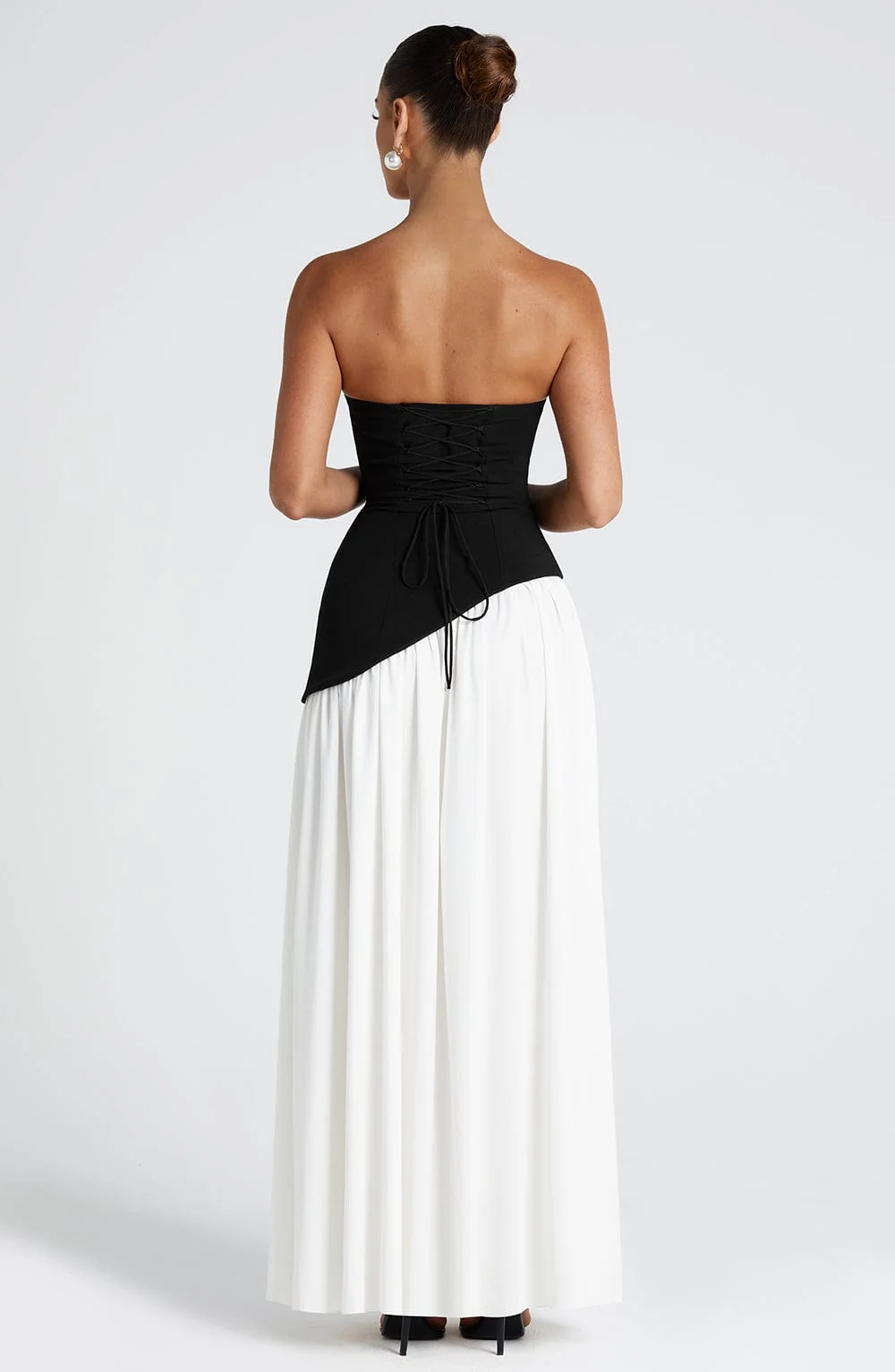 Crimson | Strapless Maxi Gown with Scarf