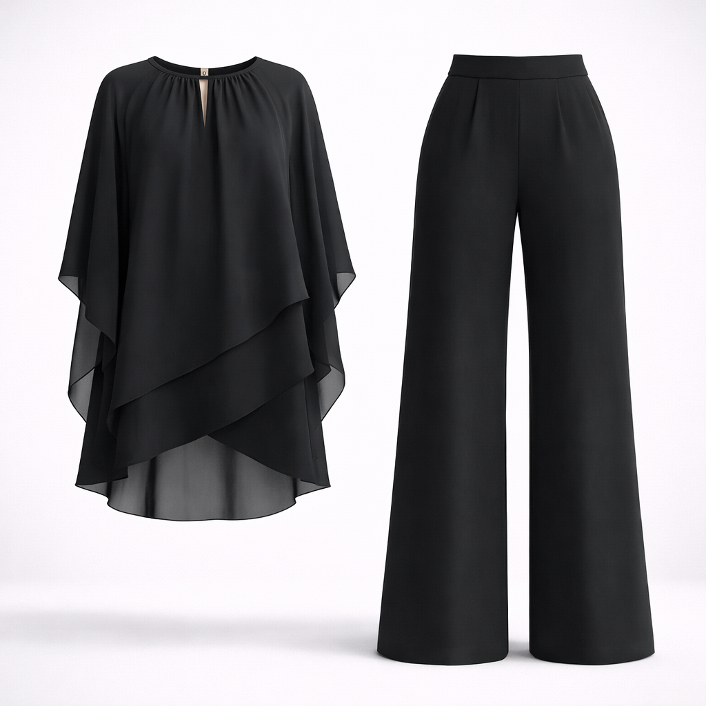 Giovanna | Layered Top and Wide-Leg Trousers Set