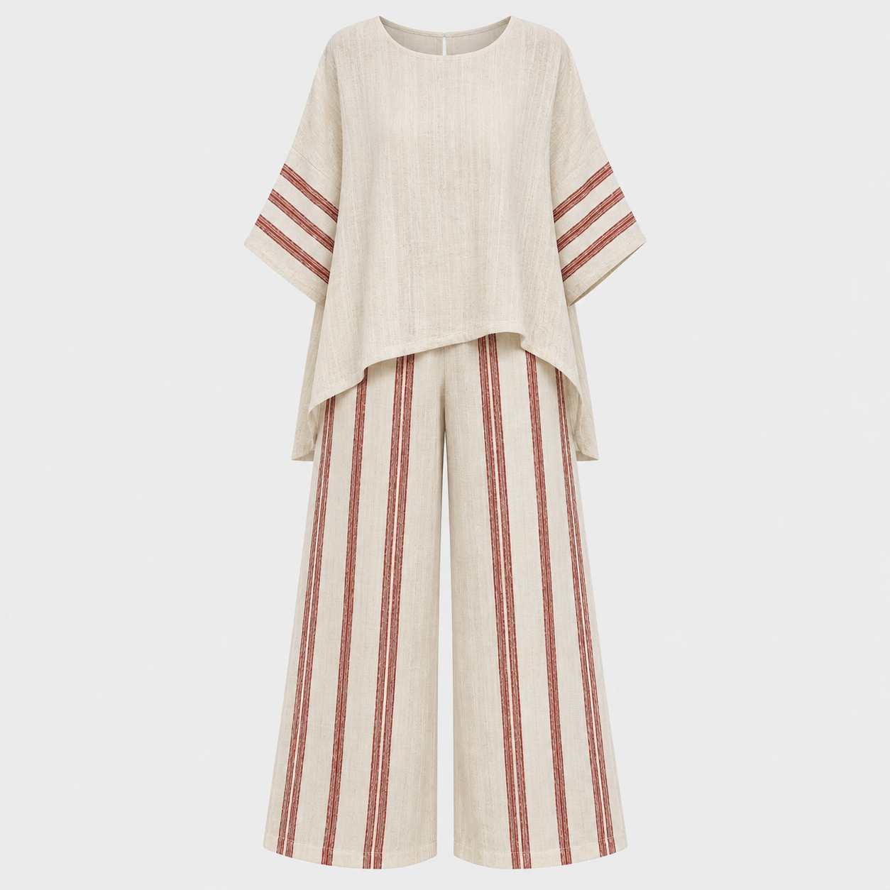 Two Piece Set | Women's Linen Striped Lily Evans