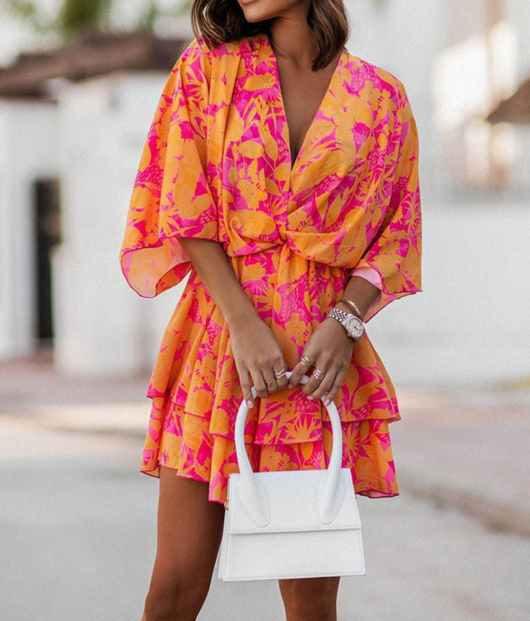 Mini Dress | Women's Floral Ruffle Sofia Bellini