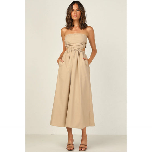 Strapless Maxi Dress | Women's Cut-Out Pocket