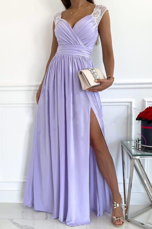 Formal Dress | Women's V-Neck Ruffle Elegant
