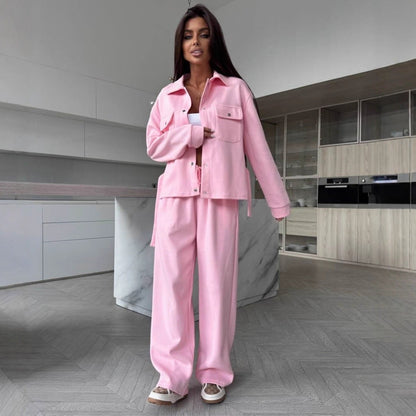 Lounge Set | Women's Wide-Leg Casual Elegant