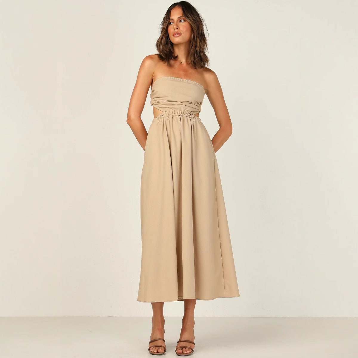 Strapless Maxi Dress | Women's Cut-Out Pocket