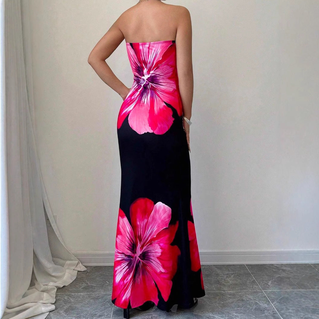 Strapless Maxi Dress | Women's Floral Elegant