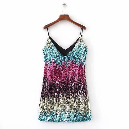 Mini Dress | Women's Embellished Fine-Strap