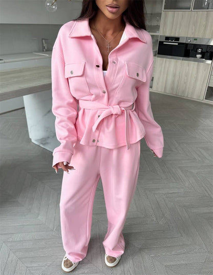 Lounge Set | Women's Wide-Leg Casual Elegant
