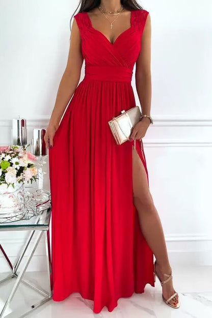 Formal Dress | Women's V-Neck Ruffle Elegant