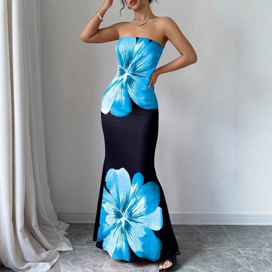 Strapless Maxi Dress | Women's Floral Elegant
