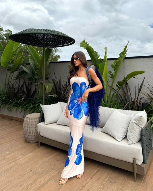 Strapless Maxi Dress | Women's Floral Elegant