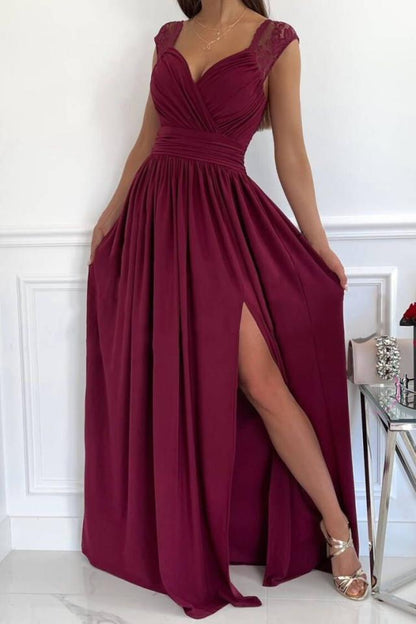 Formal Dress | Women's V-Neck Ruffle Elegant