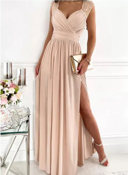 Formal Dress | Women's V-Neck Ruffle Elegant