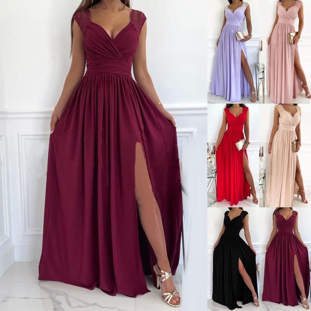 Formal Dress | Women's V-Neck Ruffle Elegant