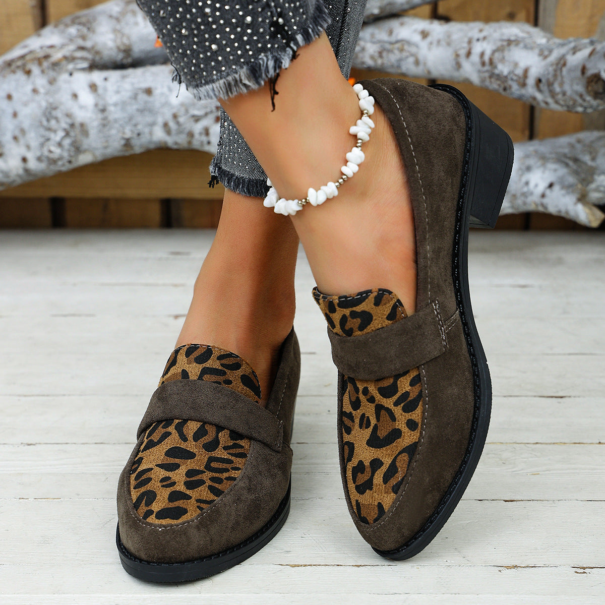 Loafers | Women's Suede Leopard Print Remy
