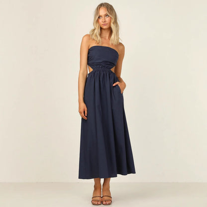 Strapless Maxi Dress | Women's Cut-Out Pocket