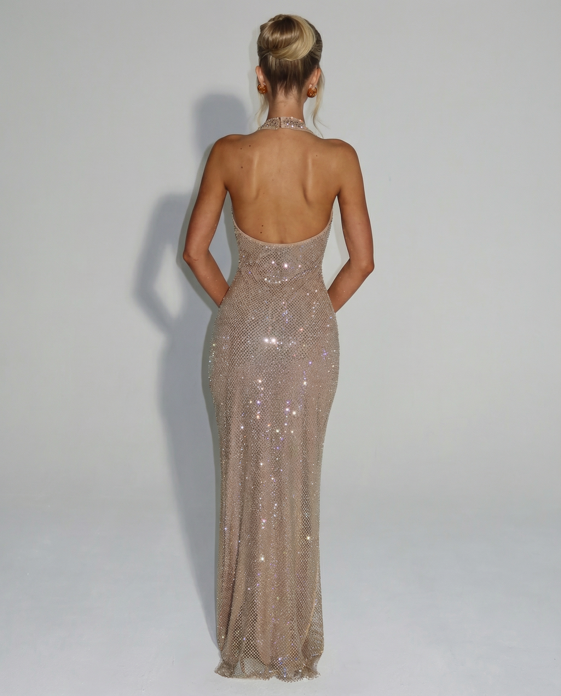 Julianna - Sequin Halter-Neck Maxi Dress - product view 2 - Sela Look