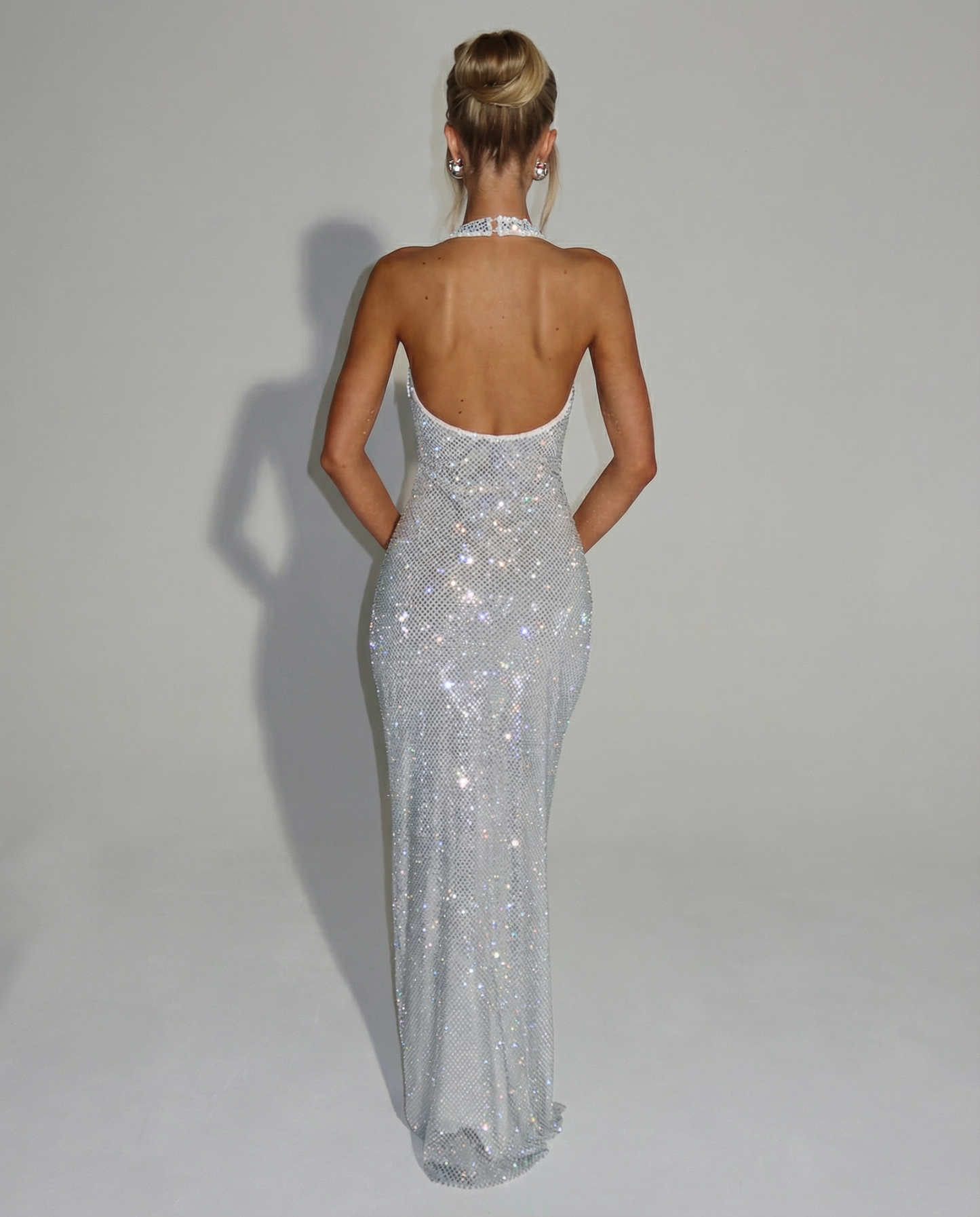 Julianna - Sequin Halter-Neck Maxi Dress - product view 6 - Sela Look