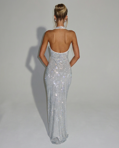 Julianna - Sequin Halter-Neck Maxi Dress - product view 6 - Sela Look