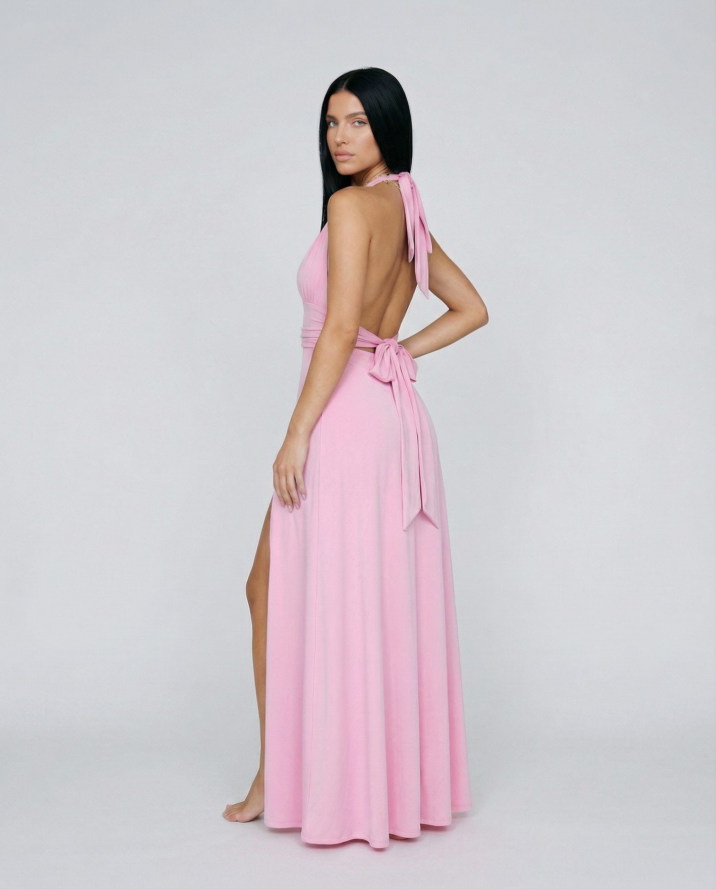 Halter Maxi Dress | Women's Elegant Isabella Romano