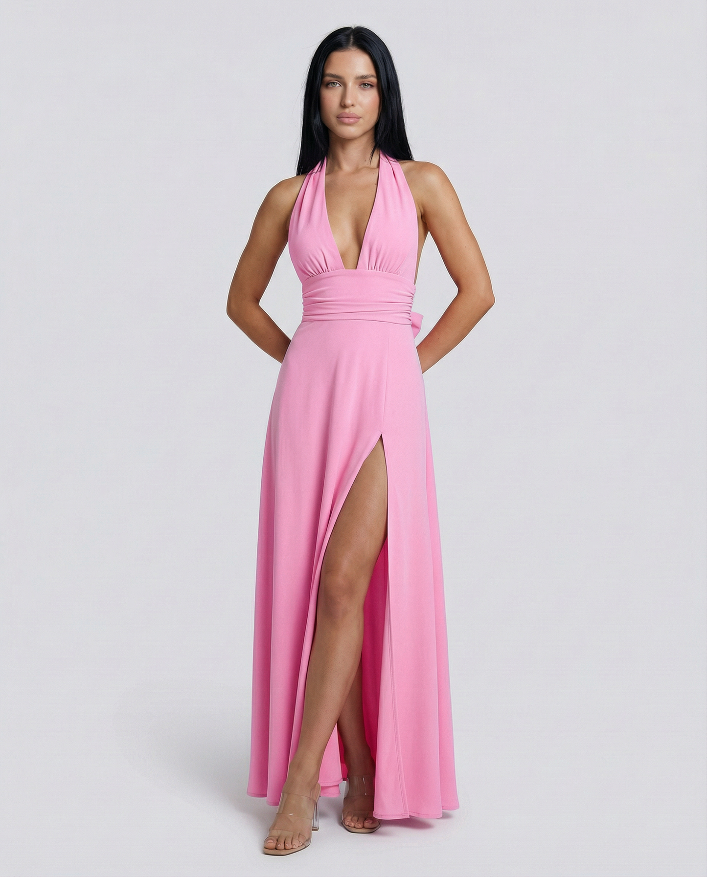 Halter Maxi Dress | Women's Elegant Isabella Romano