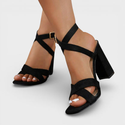 Striking Open-Toe Block-Heel Ankle-Strap Sandals — product view 3