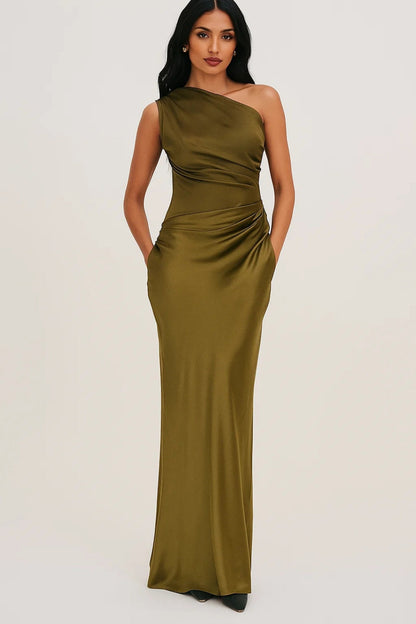 Elegant One-Shoulder Mermaid Formal Maxi Dress — product view 3
