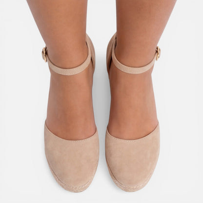 Elegant Black Closed-Toe Espadrille Wedge Sandals — product view 4