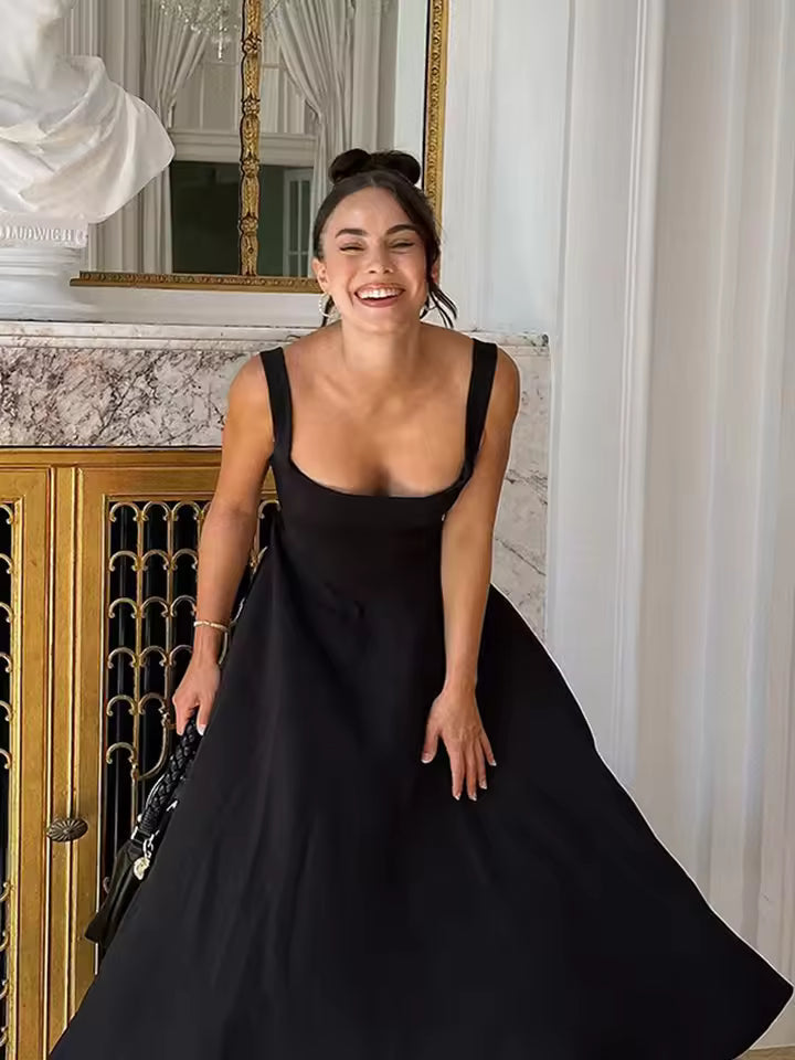 Midi Dress | Women's Sleeveless Vintage Elegant