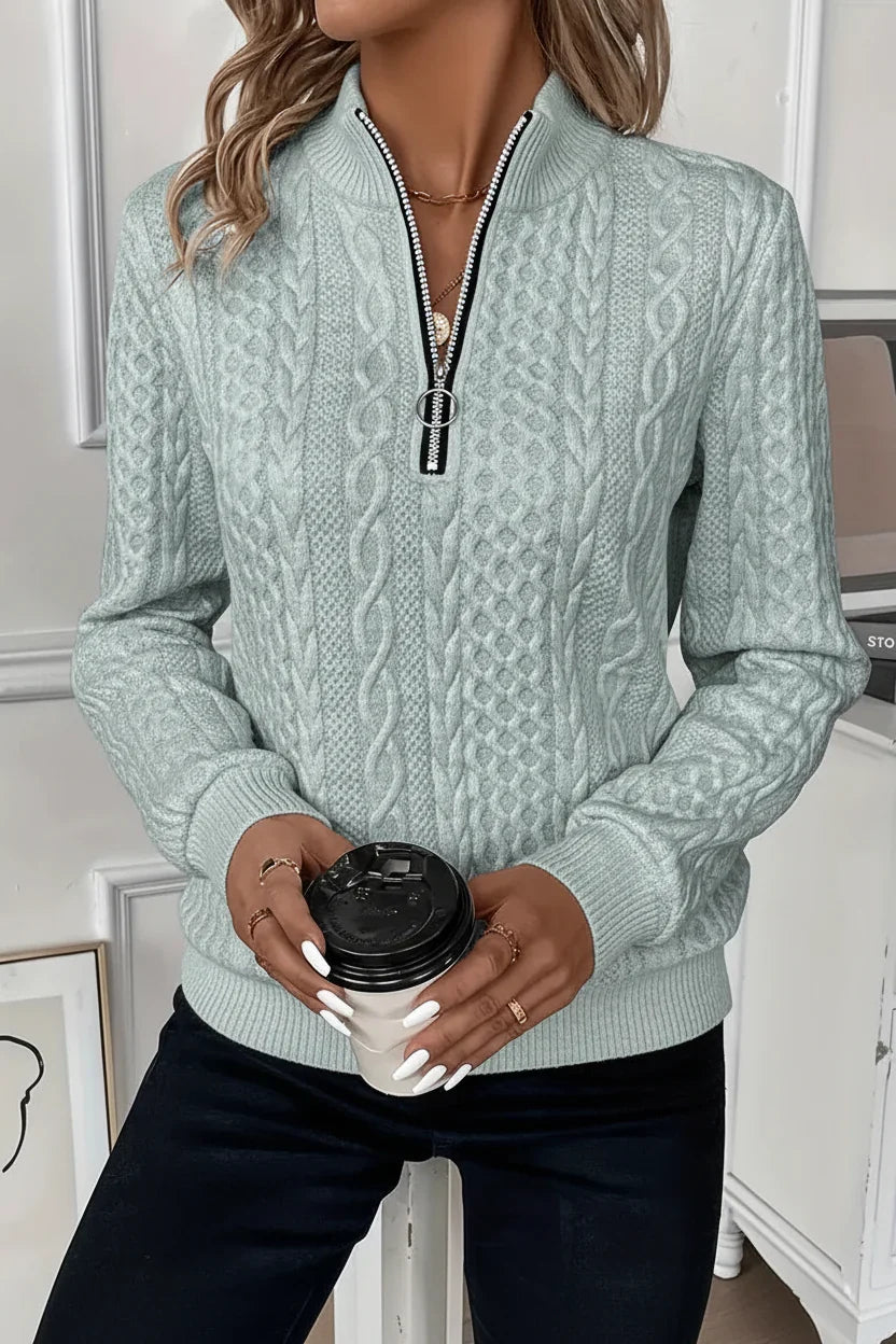 Isla | Women's Half-Zip Cable Knit Jumper